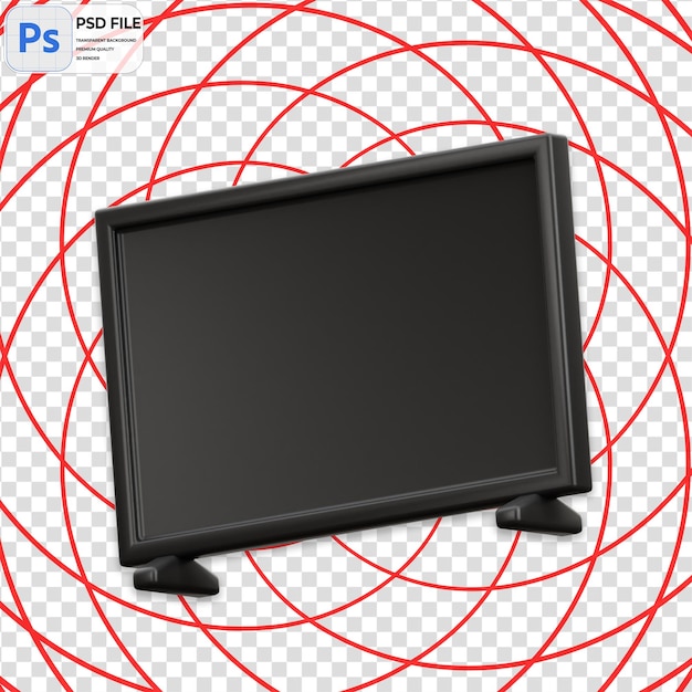 3D Television Icon Isolated PNG Illustration PSD Template