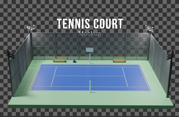 3D Tennis Court mockup