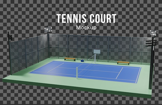 3D Tennis Court mockup