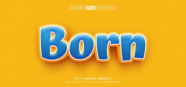 3d text Born style editable text effect