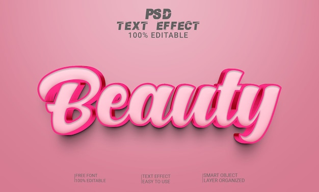 PSD 3d text effect beauty full editable text style psd file