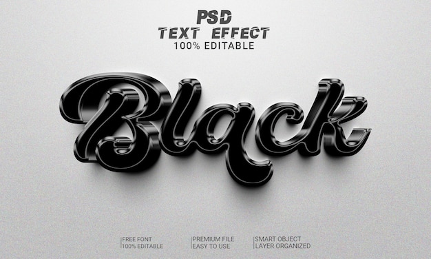 3D Text Effect Black