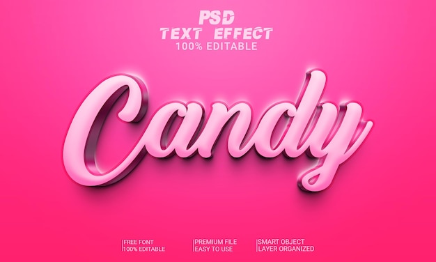 3D Text Effect Candy PSD File