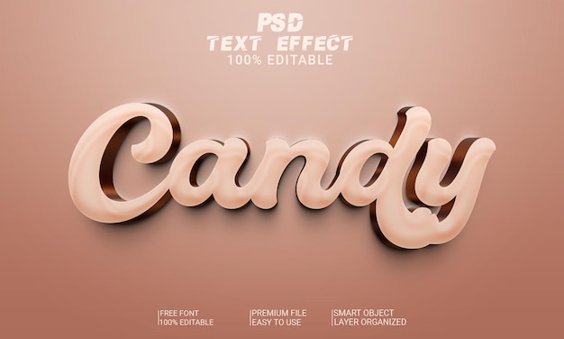 3D Text Effect Candy PSD File