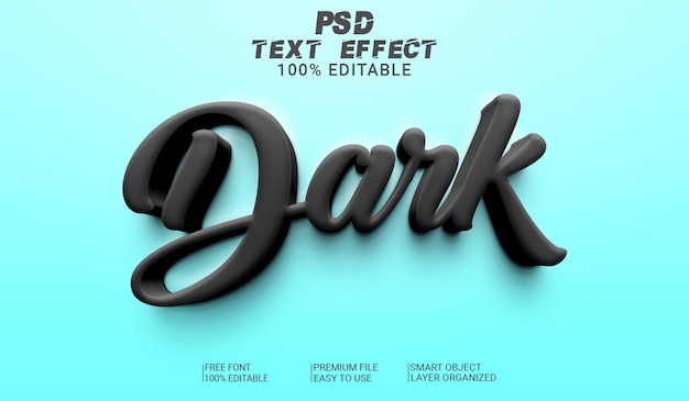 3D Text Effect Dark