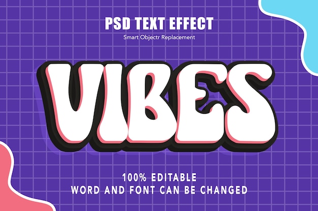 3D text effect groovy font style