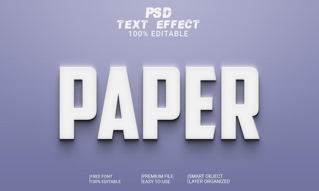 3D Text Effect Paper