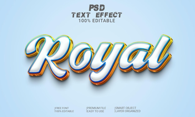 3D Text Effect Royal PSD File