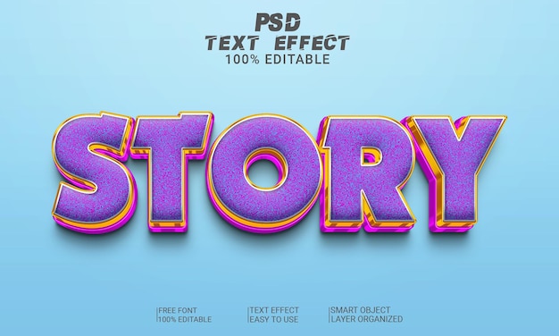 3D Text Effect Style Story PSD File