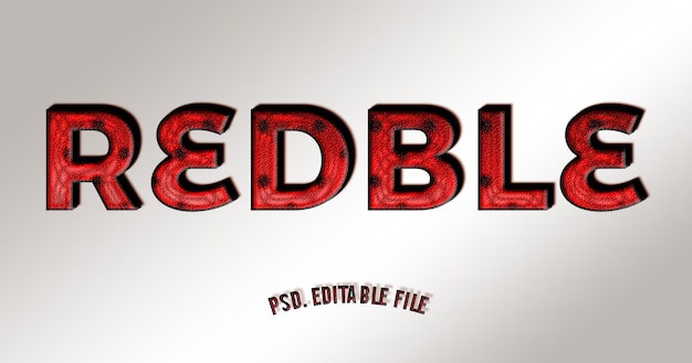 3d text effect style with red and black