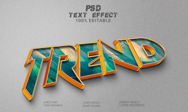 3D Text Effect Trend Full Editable Text Style PSD File