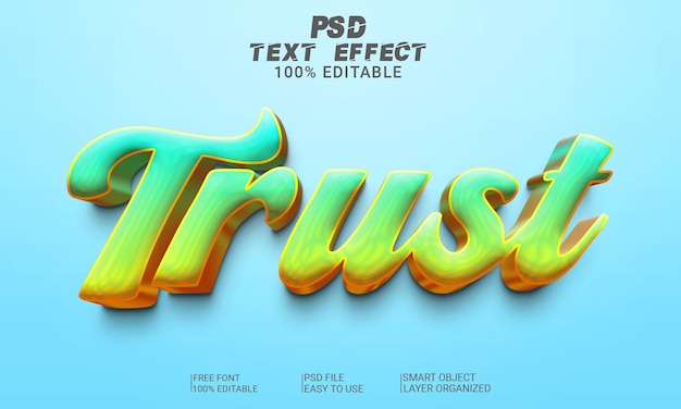 3D Text Effect Trust PSD File