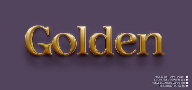 3d text golden effect editable font style