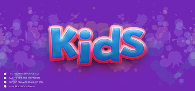 3d text Kids style editable text effect