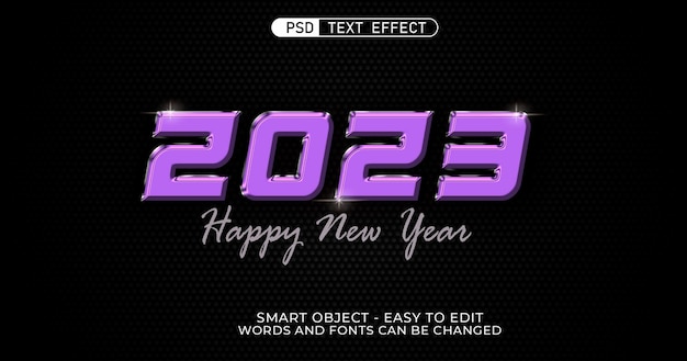 3d text number happy new year 2023 modern digital style effect