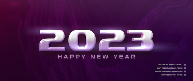 3d text number happy new year 2023 modern style effect