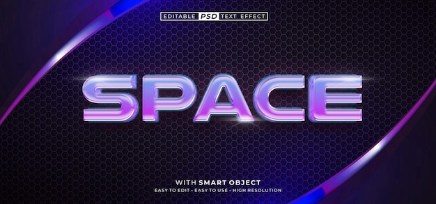 3d text space style effect editable text