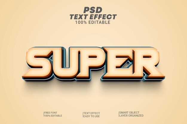 PSD 3d text style super psd editable file