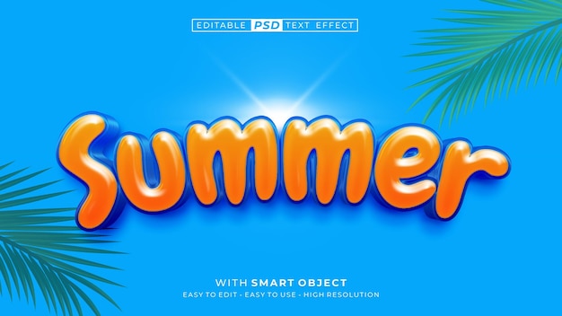 3d text Summer text effect editable text style