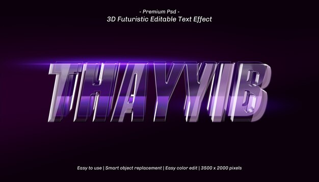 3D Thayib Editable Text Effect