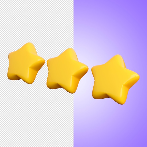 3d three stars icon