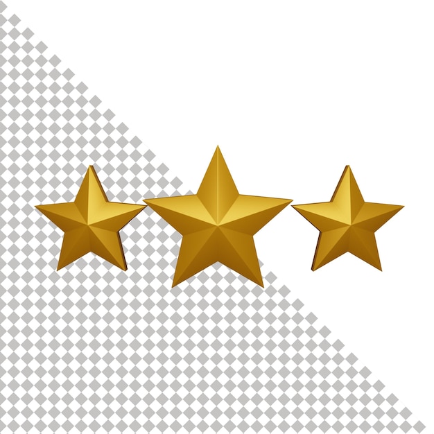 3D three yellow star icon