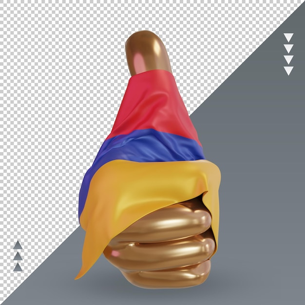 3d thumb Armenia flag rendering front view