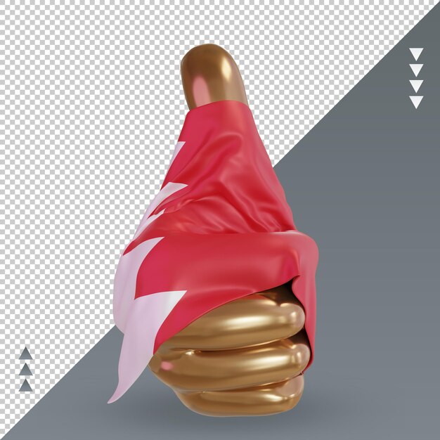 3d thumb Bahrain flag rendering front view