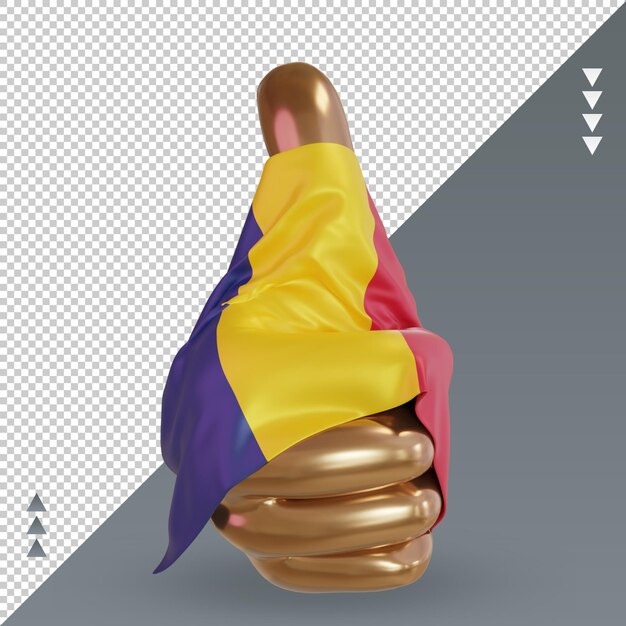 3d thumb Chad flag rendering front view