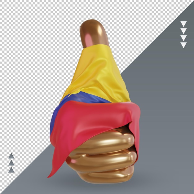 3d thumb Colombia flag rendering front view