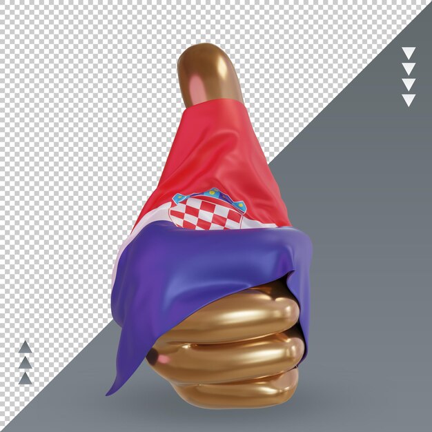 3d thumb Croatia flag rendering front view