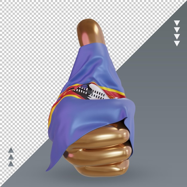 3d thumb Eswatini flag rendering front view