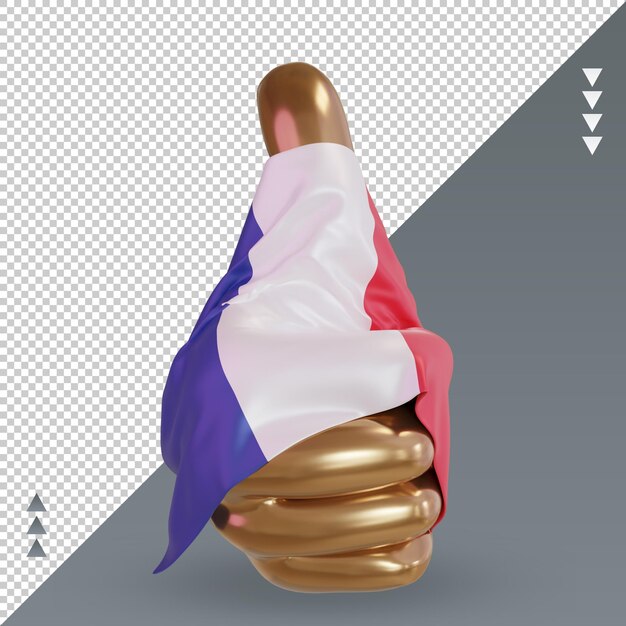 3d thumb France flag rendering front view