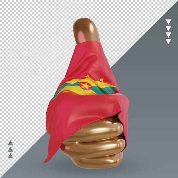 3d thumb Grenada flag rendering front view