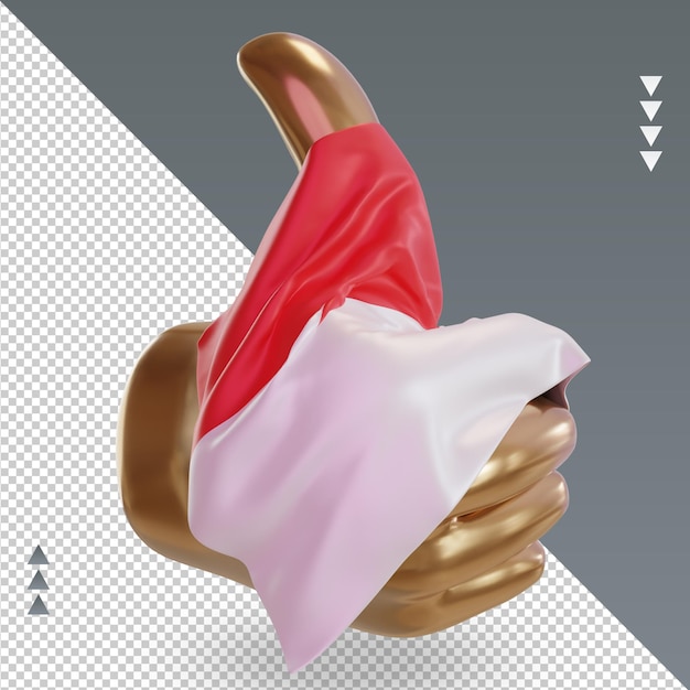 3d thumb Indonesia flag rendering left view