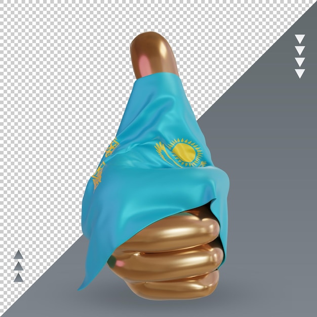 3d thumb Kazakhstan flag rendering front view