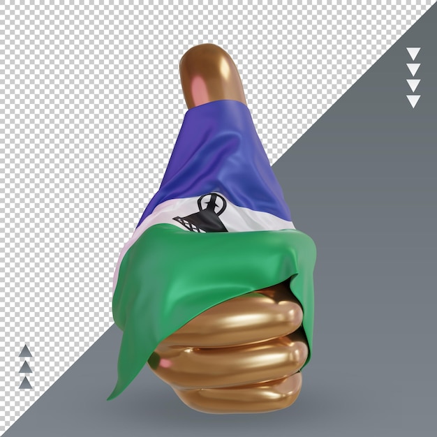 3d thumb Lesotho flag rendering front view