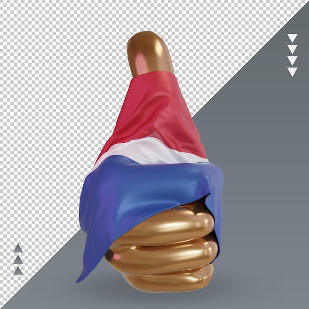 3d thumb Netherlands flag rendering front view