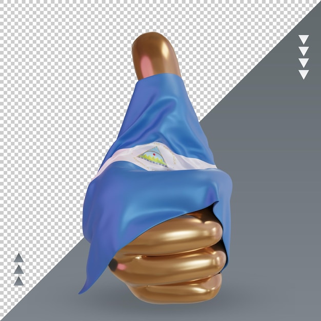 3d thumb Nicaragua flag rendering front view