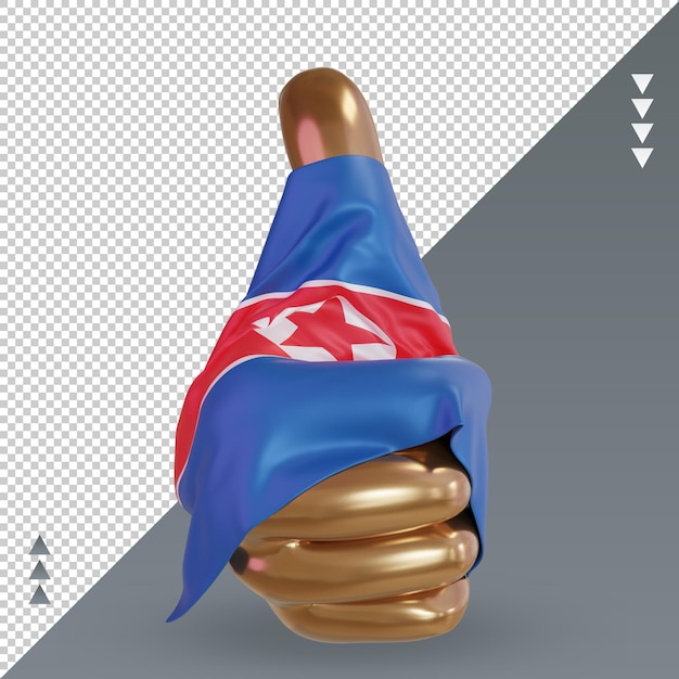 3d thumb North Korea flag rendering front view