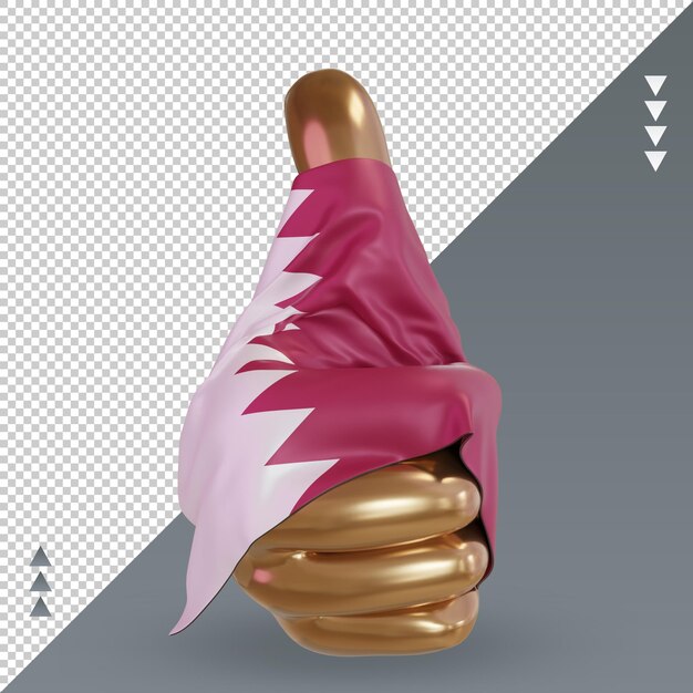 3d thumb Qatar flag rendering front view