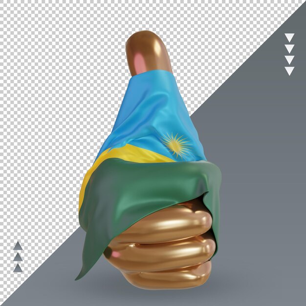 3d thumb Rwanda flag rendering front view