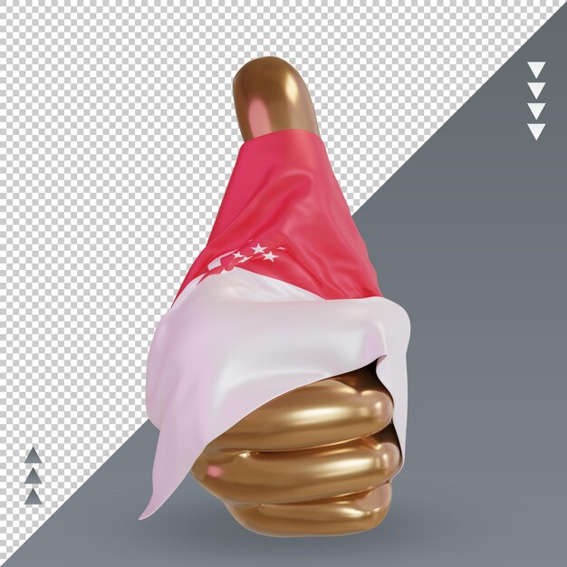 3d thumb Singapore flag rendering front view