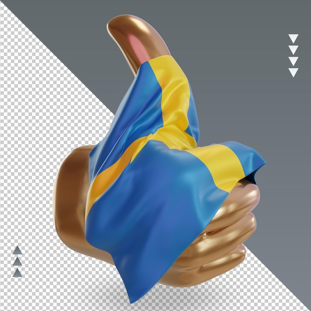 3d thumb Sweden flag rendering left view