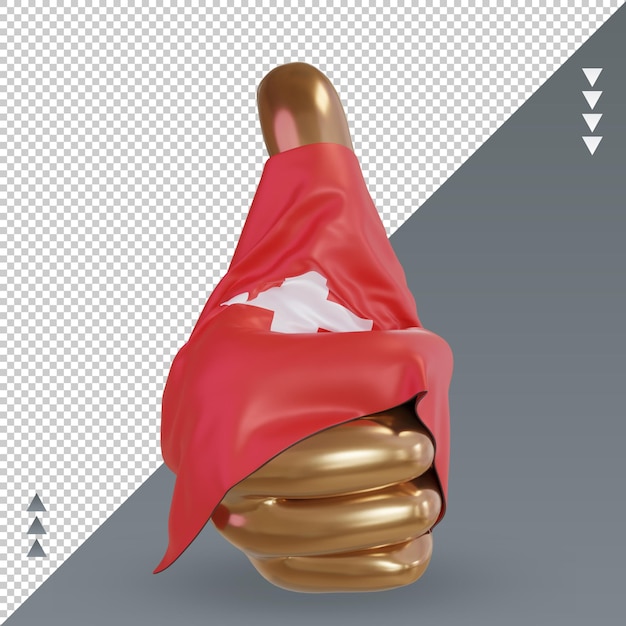 3d thumb Switzerland flag rendering front view