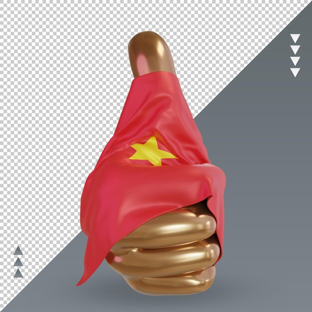 3d thumb Vietnam flag rendering front view