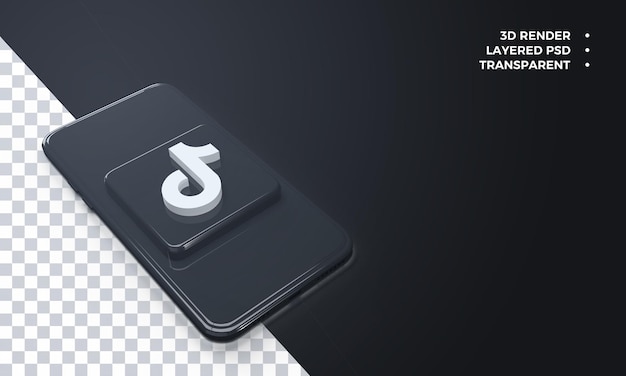 3d tiktok logo on top of smartphone rendering