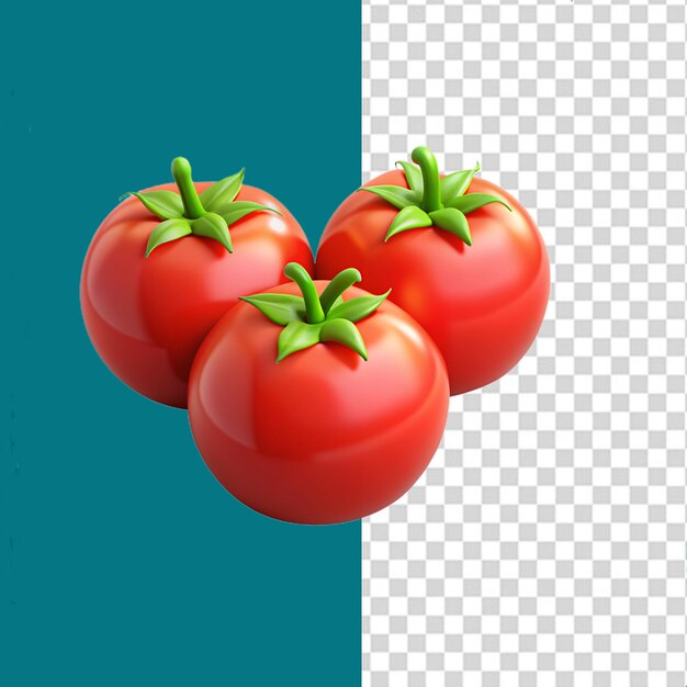 A 3d tomatoes on transparent