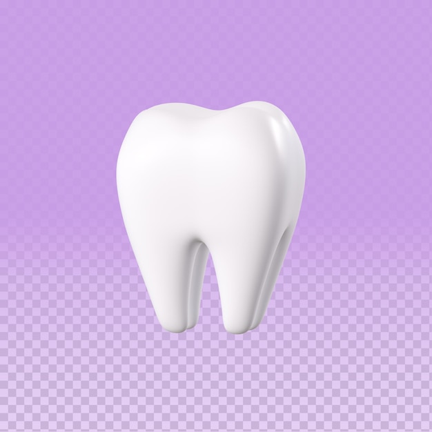 3D tooth render in isolated background