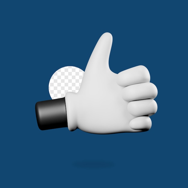 3D Traditional Cartoon Hand Gesture Thumbs Up